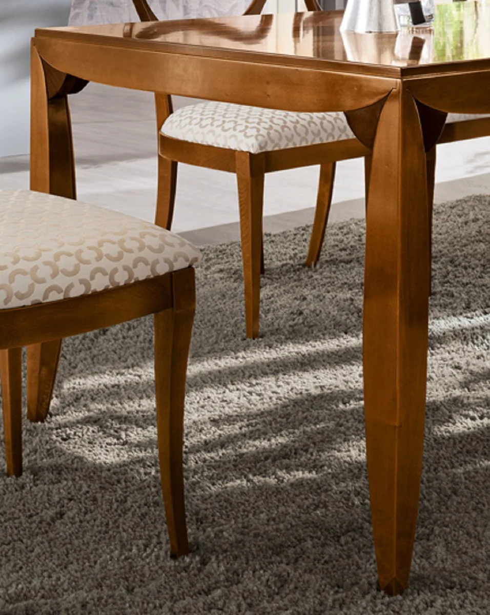 Luxury Biedermeier Dining Table Brown - Extendable Solid Wood Dining Room Table - Biedermeier Dining Room Furniture - Luxury Quality - Made in Italy