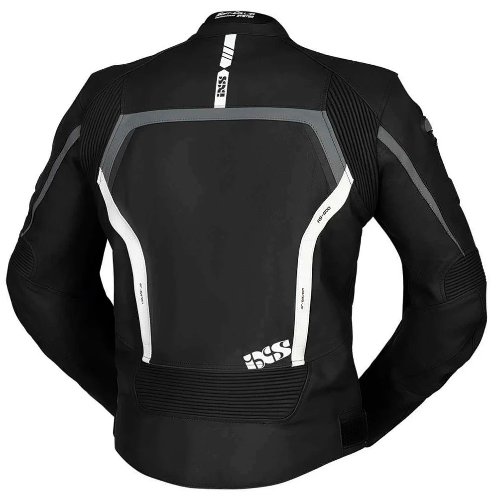 CHAQUETA PIEL IXS LD RS-600 1.0 - NEGRO / GRIS / BLANCO