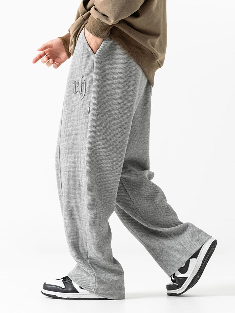 Straight Leg Relaxed Fit Waffle Pants