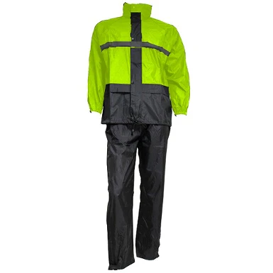IMPERMEABLE OUTLET MOTO 2PC NEGRO / FLUOR