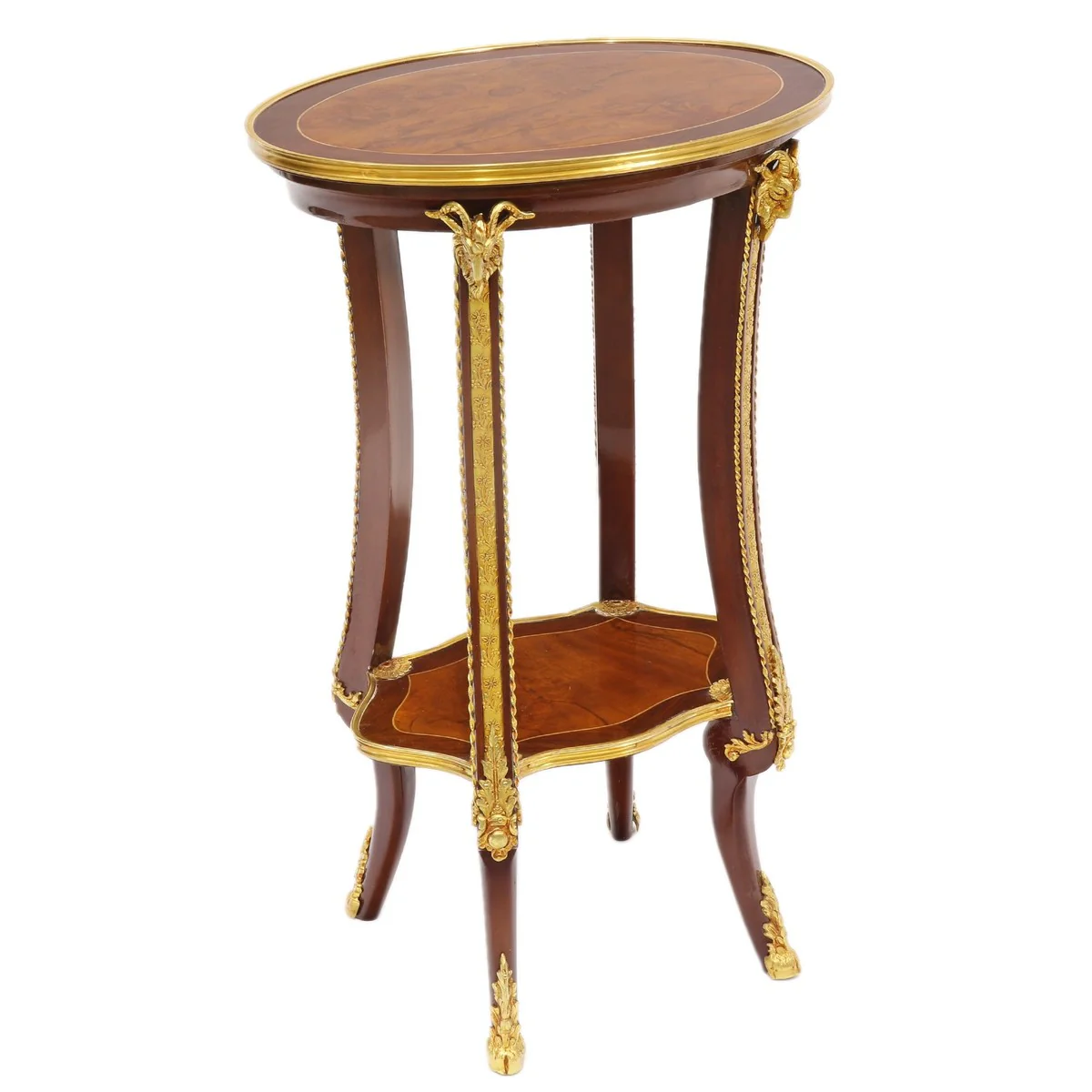 Baroque luxury side table mahogany / gold H 78 x 44 cm - side table furniture Louis XIV