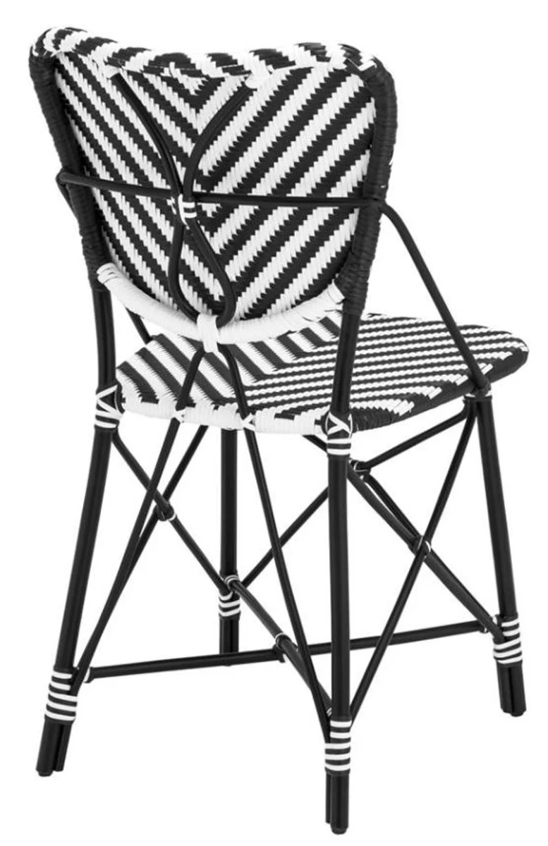 Designer garden chair black / white - luxury garden furniture