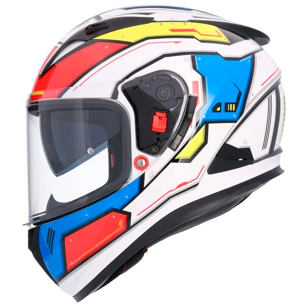 SHIRO SH-605 SHADOW HELMET WHITE / BLUE / RED