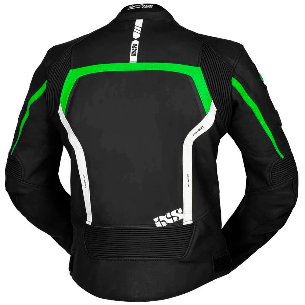 CHAQUETA PIEL IXS LD RS-600 1.0 - NEGRO / VERDE / BLANCO