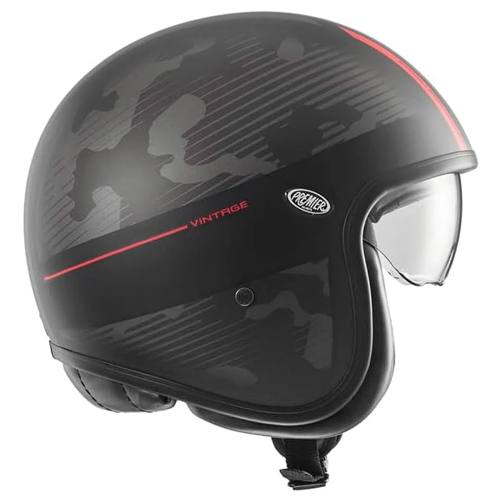 CASCO JET PREMIER VINTAGE DX 92 NEGRO / ROJO