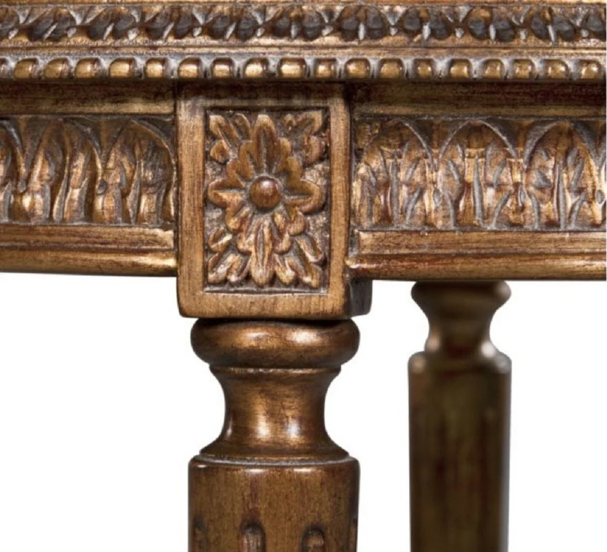 Luxury Baroque side table brown / white Ø 47 x H. 70 cm - Baroque living room furniture