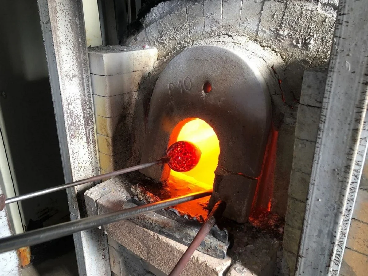 Luxury Murano crystal glass water glasses set of 6 white / light blue Ø 8 x H. 10.5 cm - Made in Italy