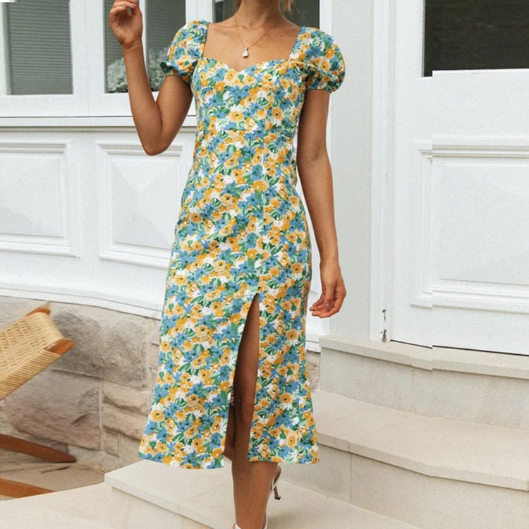 Fresh And Sweet Open Back Slit Dress